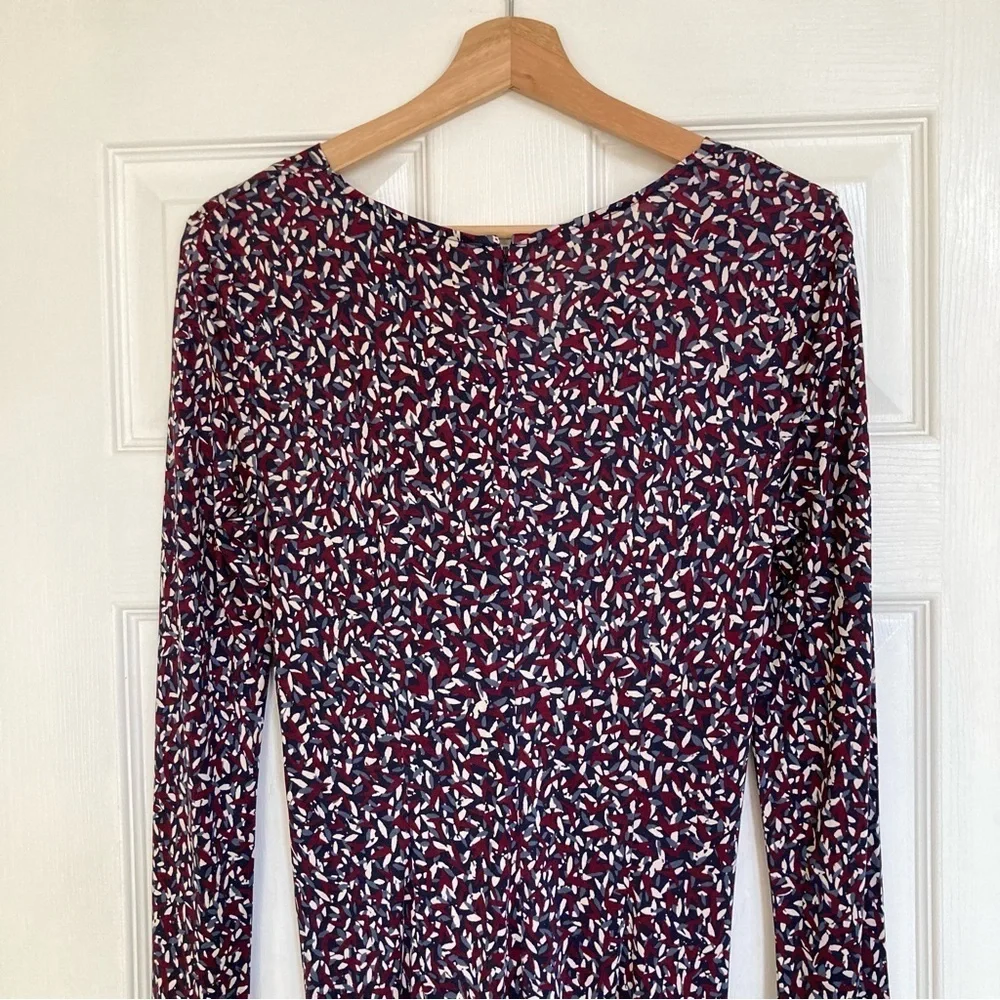 Tory Burch Silk Interlock Twist Dress in Red Confetti Print, Size S